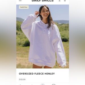 Daily Drills Oversized Fleece Henley (New in package)